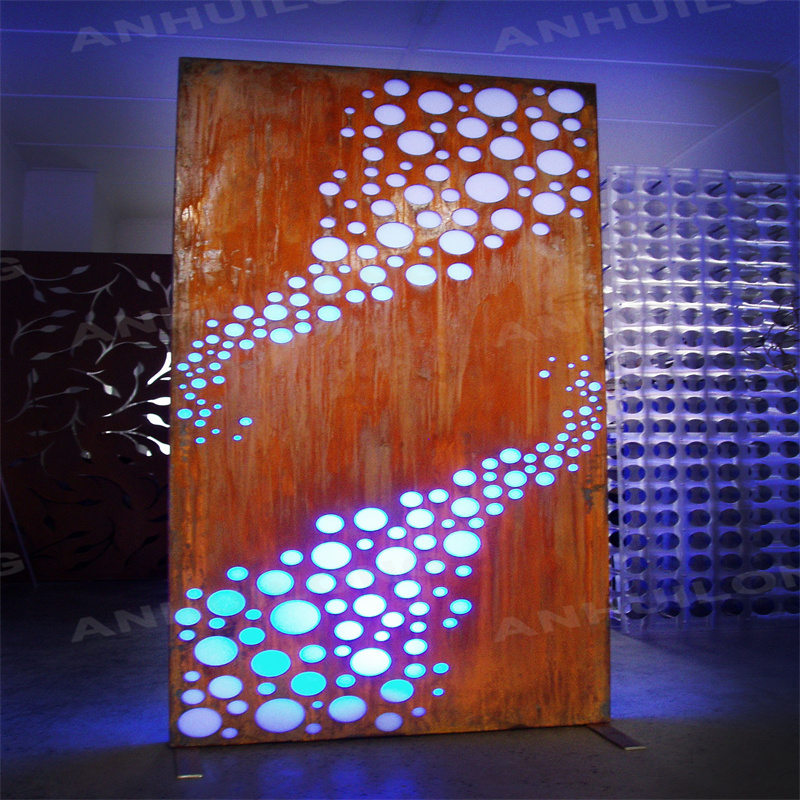 Industrial Landscape rust color lights For Metal Art
